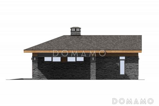 Проект хозблока с мастерской и навесом для двух машин / Фасад 4