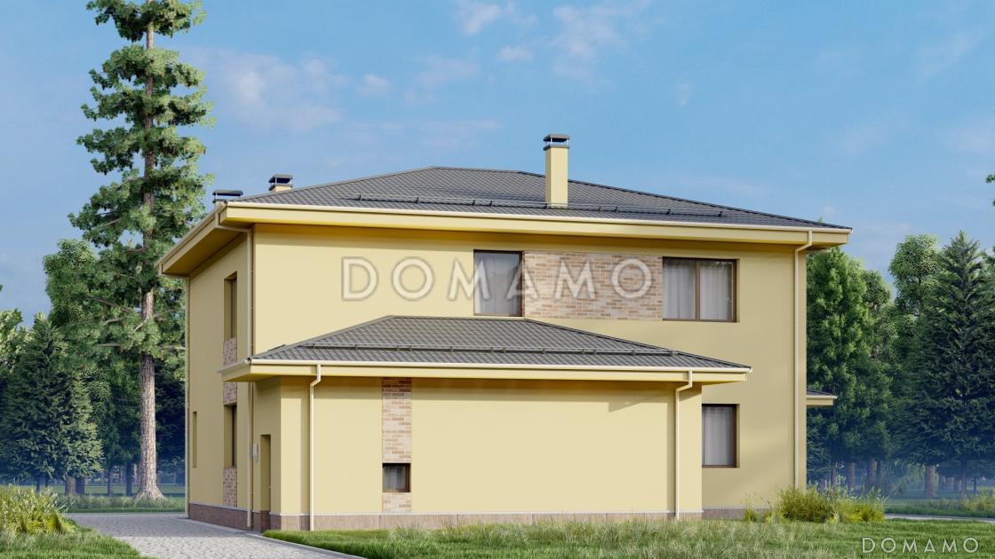 Проект двухэтажного дома с погребом, сауной, террасой и балконом / 3