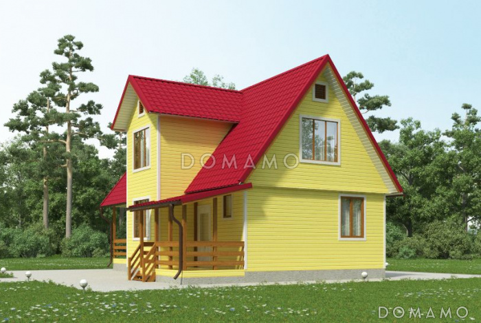 Проект каркасного дома с небольшой кухней