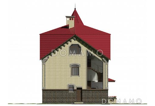 Проект готического коттеджа / Фасад 3