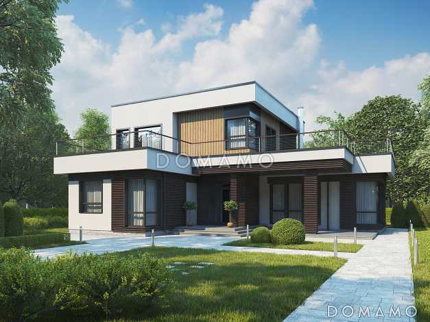 Проект современного кирпичного дома