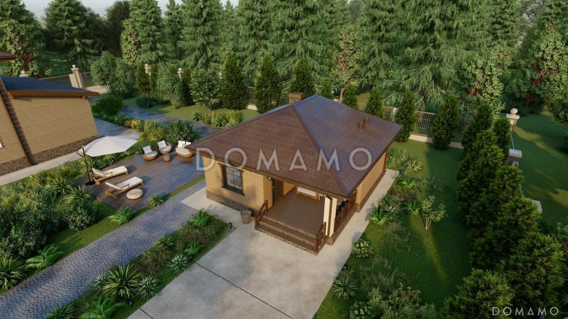 Проект компактной бани из газобетона с комнатой отдыха / 5