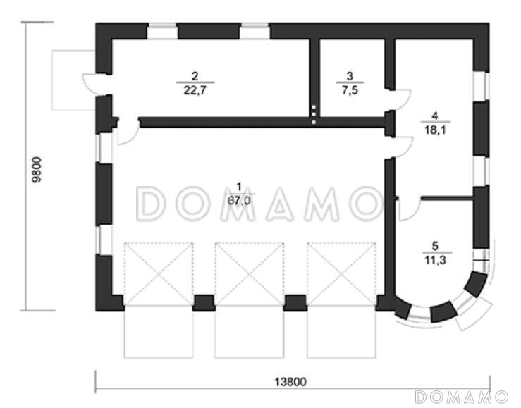 Гараж в классическом стиле / План 1 этажа