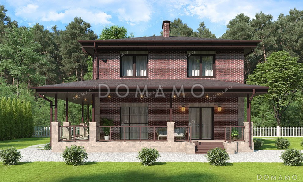 Проект двухэтажного дома с большой террасой / 4