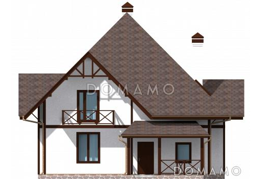 Проект просторного коттеджа в стиле кантри / Фасад 1