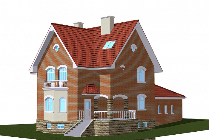 Проект трёхэтажного коттеджа с гаражом, подвалом и бассейном