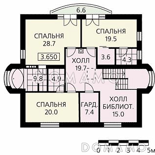 Готовый проект дома с цокольным этажом / План мансардного этажа Готовый проект дома с цокольным этажом / План мансардного этажа