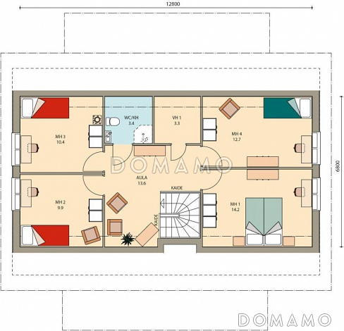 Проект дома с мансардным этажом до 200 м.кв. / План мансардного этажа Проект дома с мансардным этажом до 200 м.кв. / План мансардного этажа