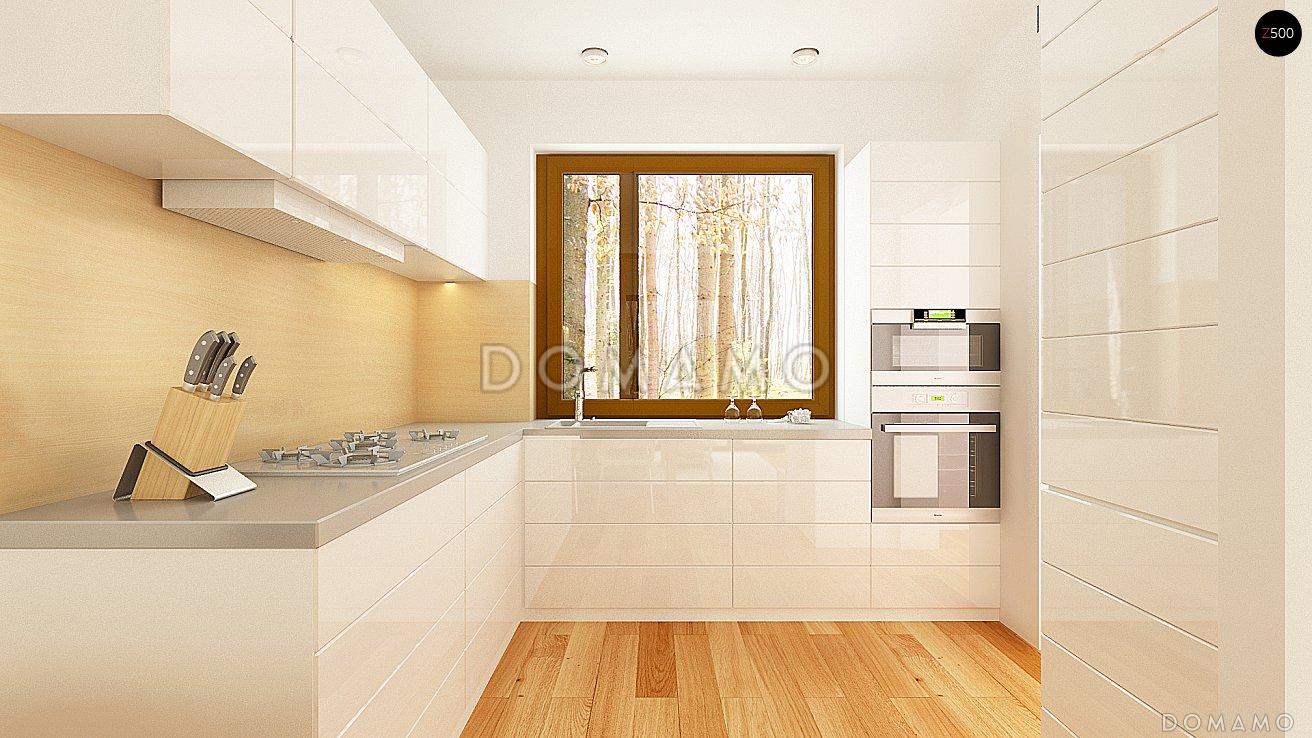 Проект компактного одноэтажного дома небольшой площади из кирпича с двумя спальнями / 3