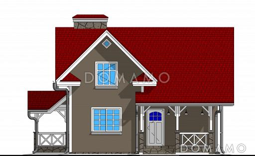 Проект одноэтажного дома с мансардой и подвалом / Фасад 1