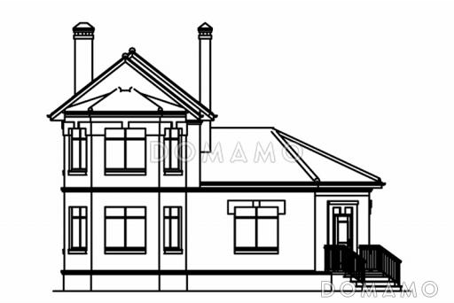 Проект небольшого дома с печным отоплением / Фасад 2