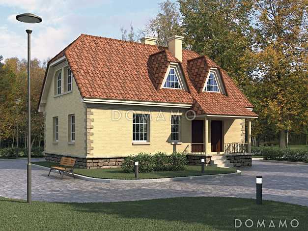 Проект дома по технологии ЛСТК с мансардой в европейском стиле Проект дома по технологии ЛСТК с мансардой в европейском стиле