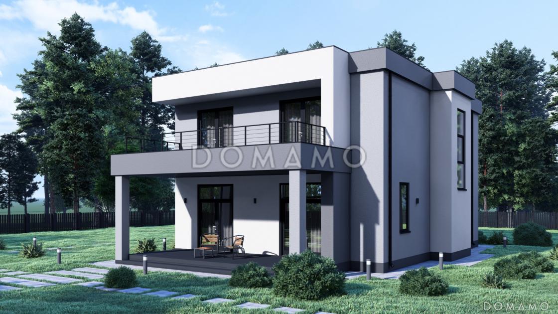 Проект дома в стиле Хай-тек с эксплуатируемой кровлей S-182 / 1