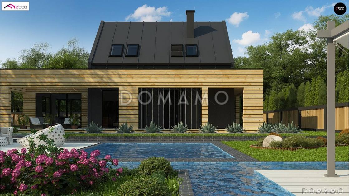 Проект современного двухэтажного дома из кирпича с комбинированной крышей / 5