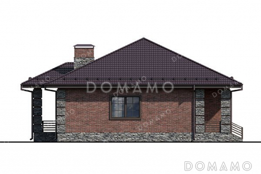 Проект одноэтажного дома с просторной кухней-гостиной / Фасад 3