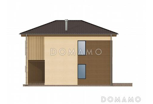Проект современного двухэтажного каркасного дома / Фасад 3