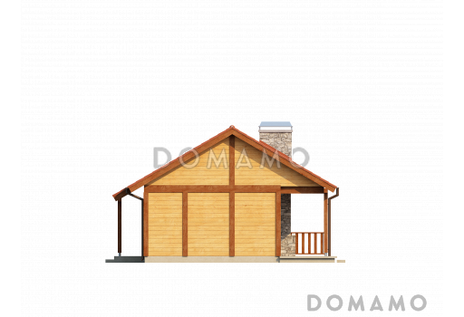 Проект маленького уютного одноэтажного дома из кирпича для круглогодичного проживания / Фасад 4