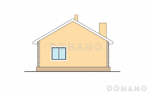 Проект дома с изолированной кухней, тремя спальнями, вторым входом через гостиную / Фасад 2