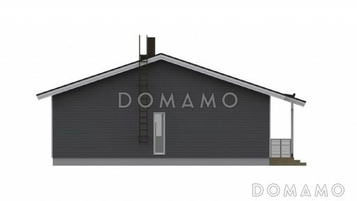 Проект каркасного дома с четырьмя изолированными комнатами / Фасад 2