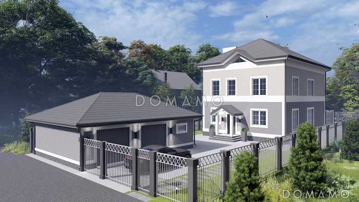 Проект двухместного гаража из газобетона с двумя хозяйственными помещениями Проект двухместного гаража из газобетона с двумя хозяйственными помещениями