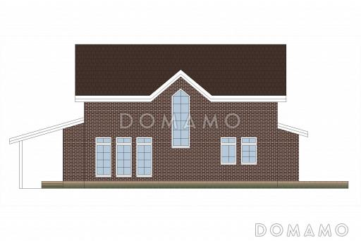 Проект дома из пеноблоков с открытой террасой / Фасад 3