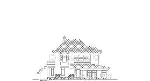 Проект стильного дома из пенобетона с бассейном и зимним садом на первом этаже / Фасад 4