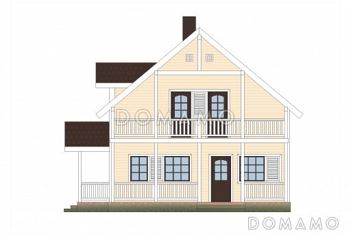 Проект каркасного дома с мансардными окнами / Фасад 1