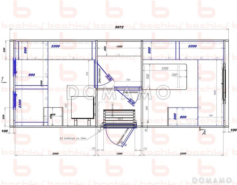 Баня бочка Викинг (Хилл Хаус) / План 1 этажа