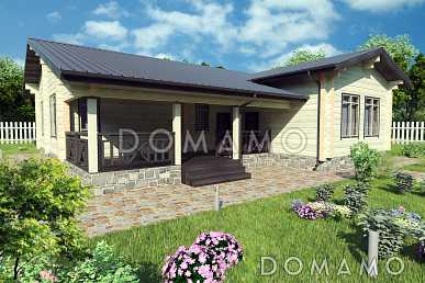 Проект уютного одноэтажного дома из клееного бруса Проект уютного одноэтажного дома из клееного бруса