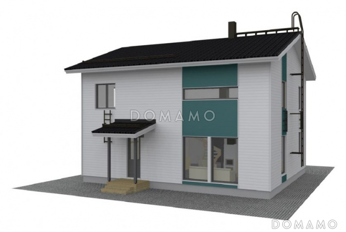 Проект каркасного дома маленькой кухонной зоной Проект каркасного дома маленькой кухонной зоной