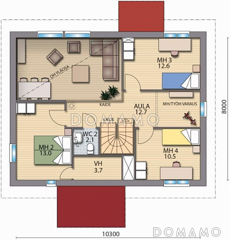 Проект каркасного дома со вторым светом / План 2 этажа