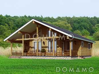 Проект дома из клееного бруса с одной небольшой спальней на мансардном этаже Проект дома из клееного бруса с одной небольшой спальней на мансардном этаже