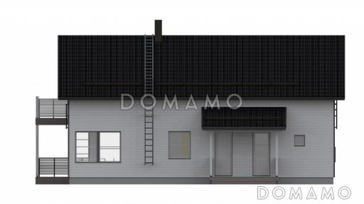 Проект каркасного дома с тремя спальнями и санузлом на втором этаже / Фасад 3