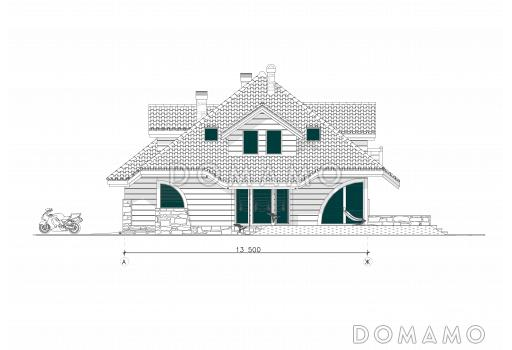 Проект коттеджа с необычными окнами / Фасад 1