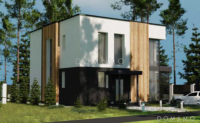 Проект каркасного двухэтажного дома с 4 спальнями и кабинетом