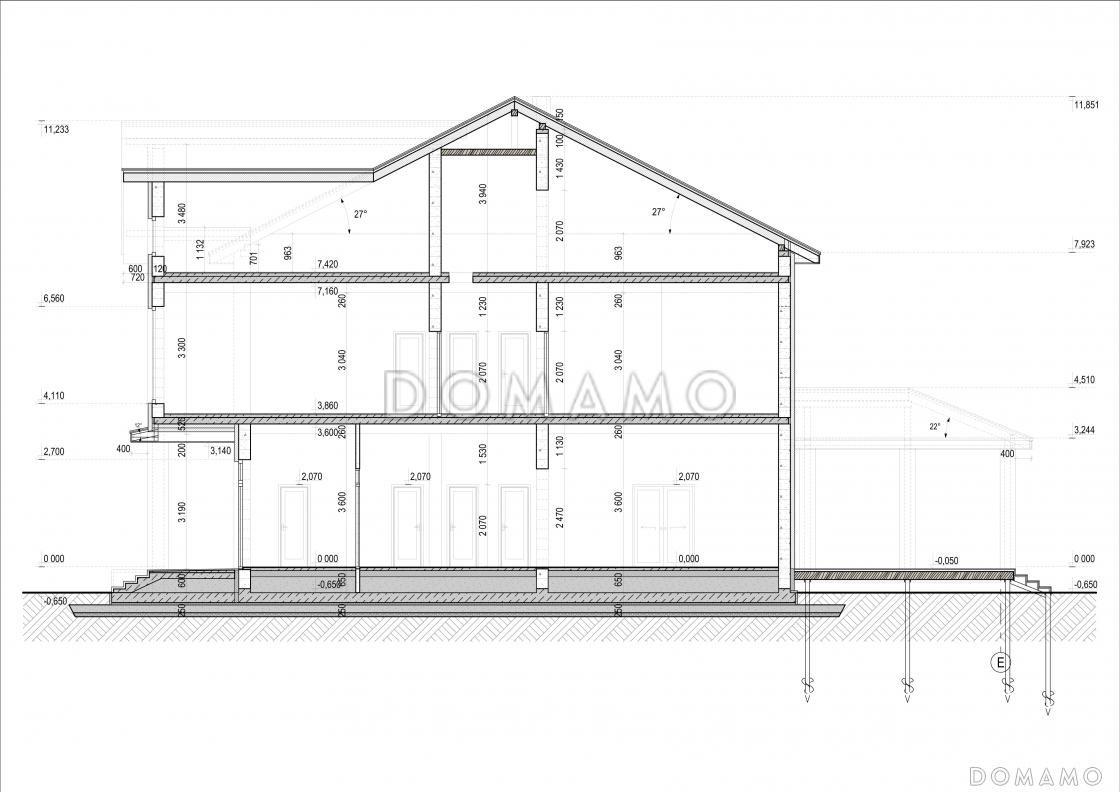 Проект загородного дома с террасами, кабинетом винтовой лестницей на мансарду, большой хозяйской спальней / 3