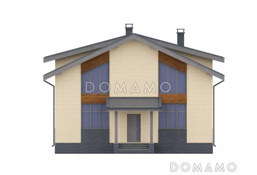 Проект двухэтажного дома с 4 спальнями и просторной ванной комнатой / Фасад 1