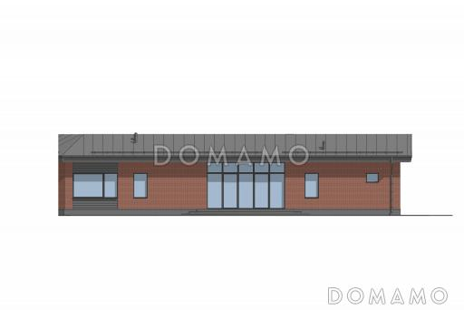 Проект сблокированного дома с мастер-спальней, зоной отдыха и утепленной террасой  / Фасад 5