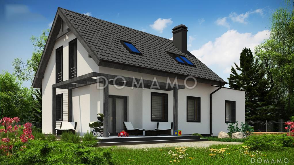 Проект дома из кирпича с мансардой, камином, кабинетом и гаражом / 2