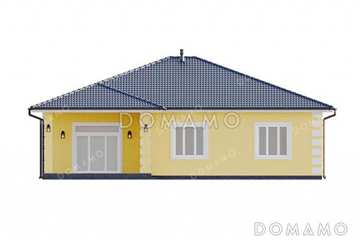 Проект одноэтажного дома в классическом стиле с 4 спальнями и террасой / Фасад 1