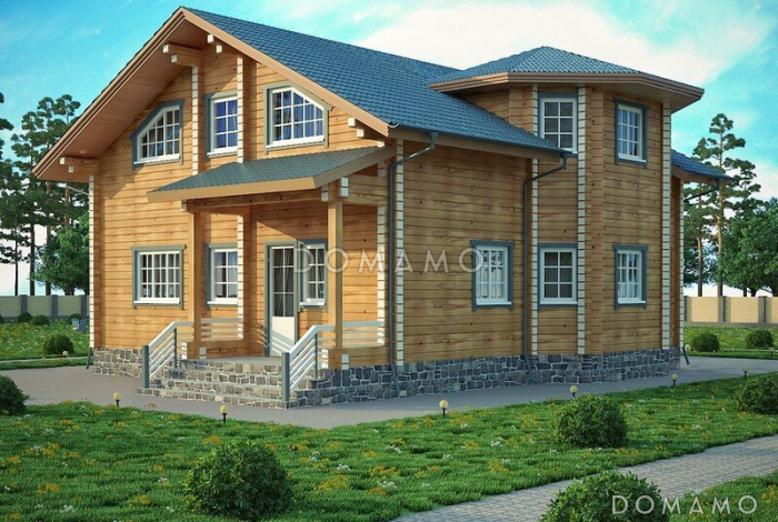 Проект дома из клееного бруса с тренажерным залом на первом этаже Проект дома из клееного бруса с тренажерным залом на первом этаже