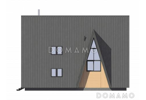 Проект каркасного А-образного дома-шалаша / Фасад 1