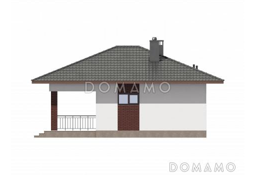 Проект небольшого кирпичного дома с сауной и комнатой отдыха / Фасад 4