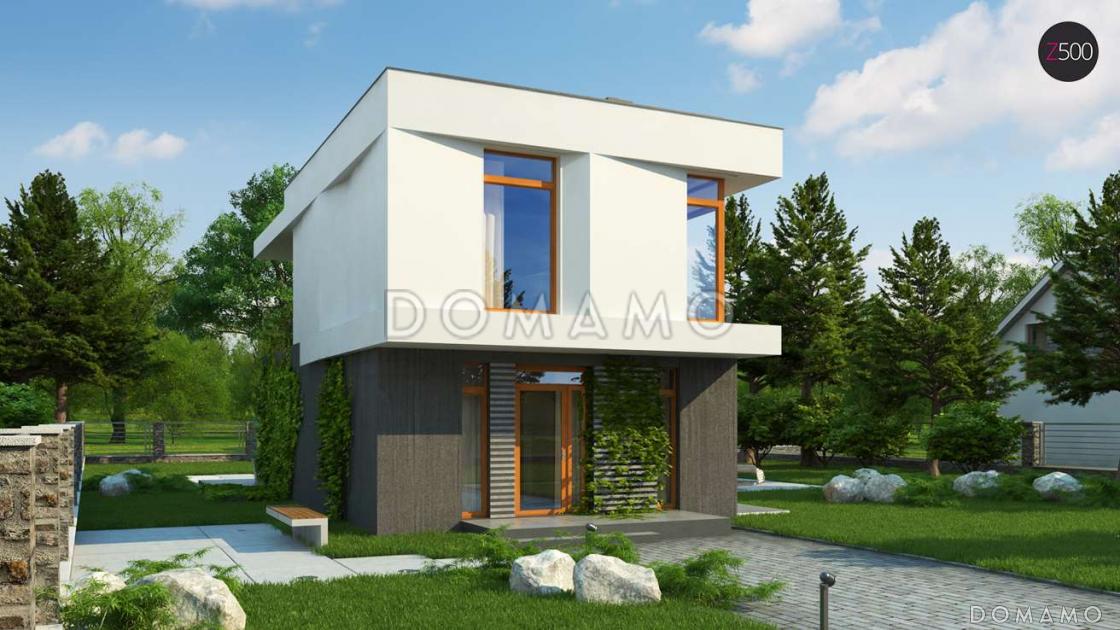 Проект двухэтажного дома из кирпича в стиле кубизм с балконом / 6