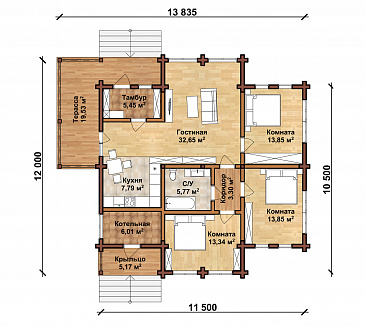 ТУРИН 130 / План 1 этажа ТУРИН 130 / План 1 этажа