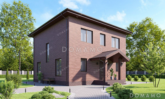 Проект двухэтажного дома с тремя спальнями и большой гостиной Проект двухэтажного дома с тремя спальнями и большой гостиной