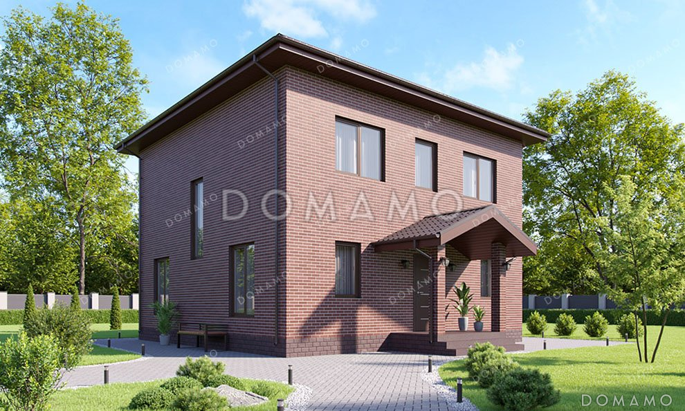 Проект двухэтажного дома с тремя спальнями и большой гостиной / 1