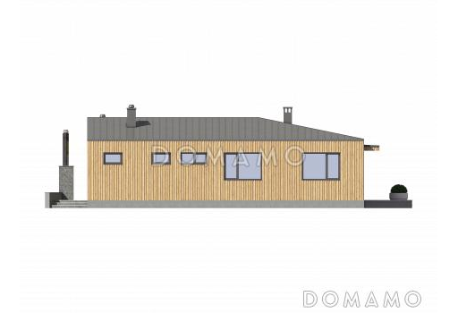 Проект дома из газобетона с внутренним двором / Фасад 4