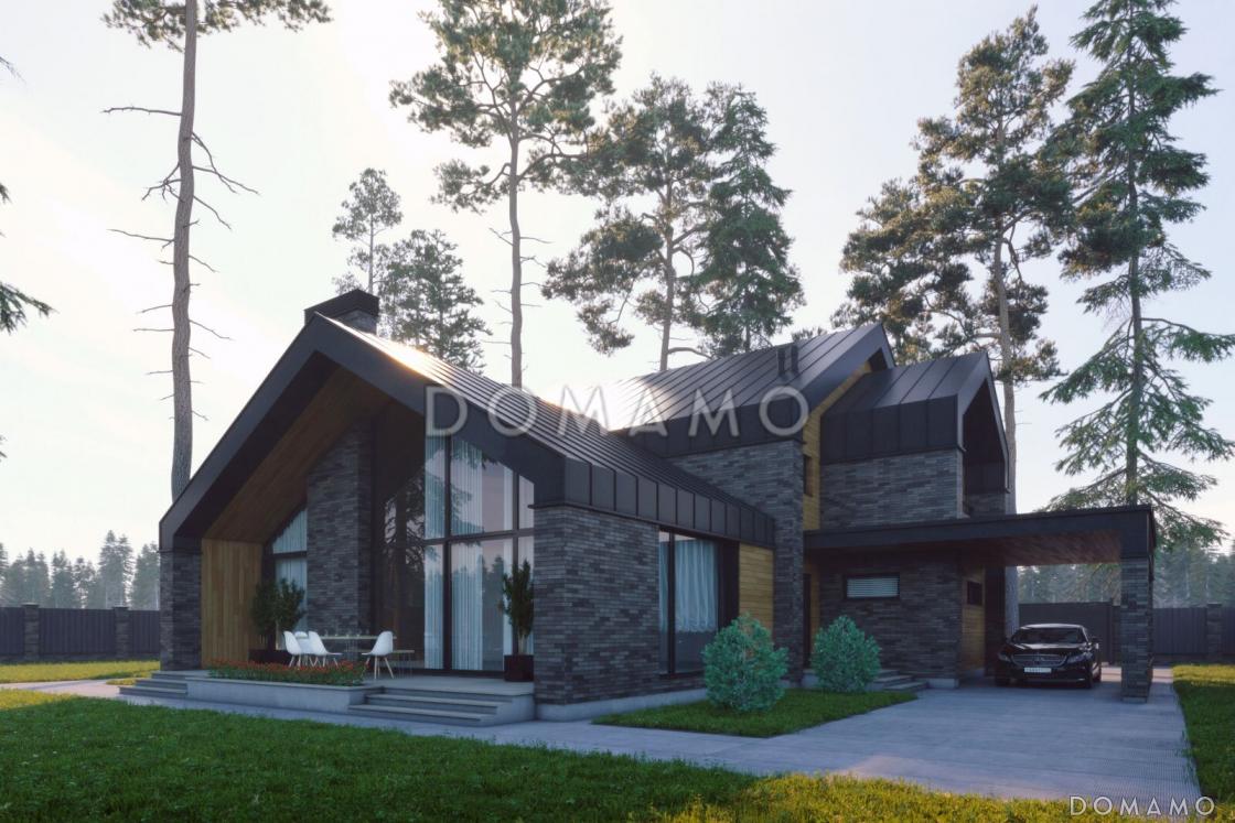 Проект кирпичного дома в стиле барнхаус с мастер-спальней, СПА зоной и автонавесом / 4