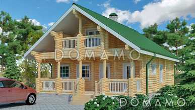 Проект дома из оцилиндрованного бревна с парной, хозяйской спальней с выходом на просторный балкон Проект дома из оцилиндрованного бревна с парной, хозяйской спальней с выходом на просторный балкон